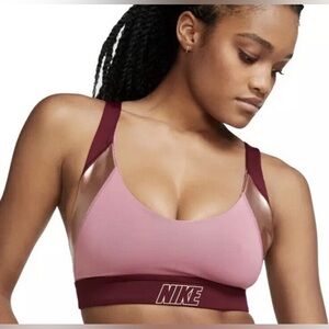 Nike Pink and Burgundy Sports Bra